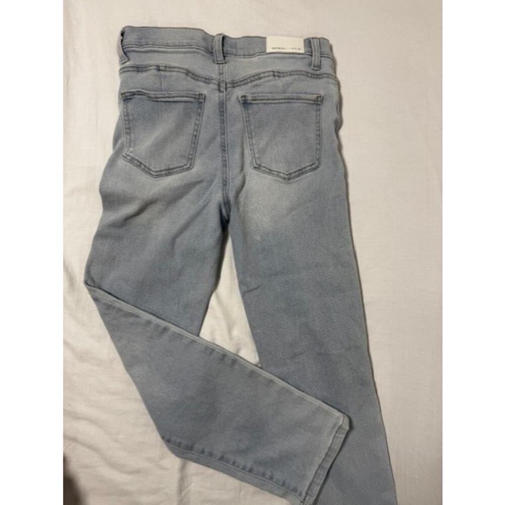 Kendall + Kylie Jeans Icon High Rise Straight Leg Distressed Light Wash 5/27 - Picture 2 of 8